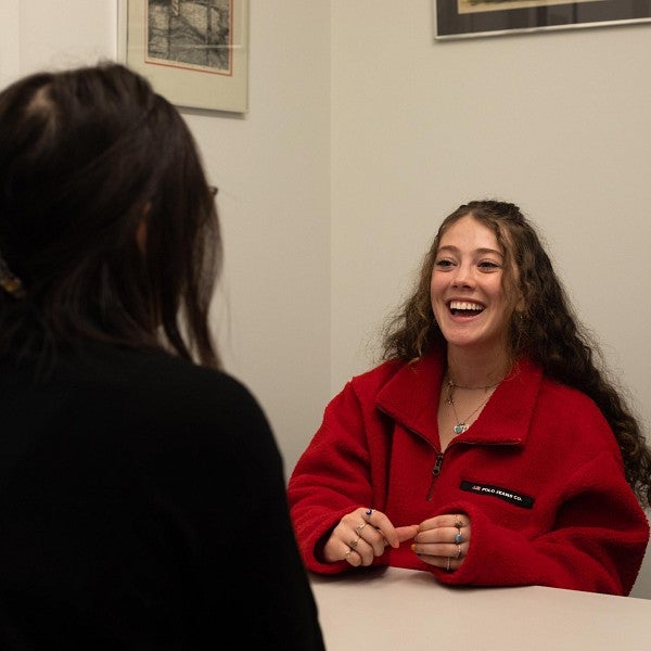 student in advising session